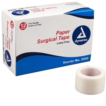 Paper Surgical Tape, 1"x10 Yds (12 rolls per box)