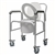 3-in-1 Aluminum Commode with Back Bar and Casters