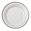 Plastic Plates - White with Silver Trim -  7.5 in / 15 ct