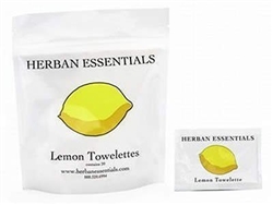 Herban Essentials Lemon Towelettes - 20 count