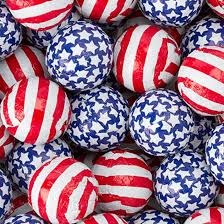 Foiled Milk Chocolate Stars-N-Stripes Balls - 5 lb Bag