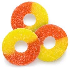 Gummi Peach Rings - 1 LB Bag