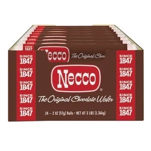 Necco Chocolate Wafers 2.02 oz Roll Box of 24