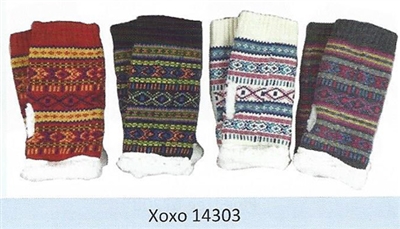 Knitted Texting Gloves with Sherpa fleece lining