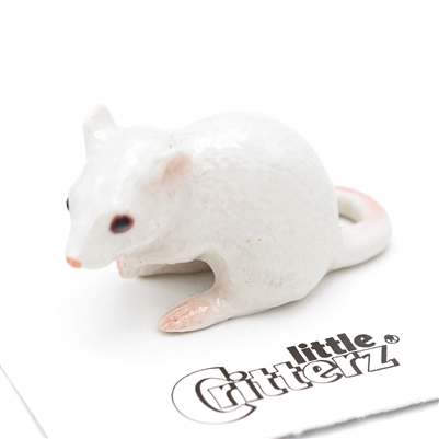 Little Critterz - "Nibbles" White Mouse