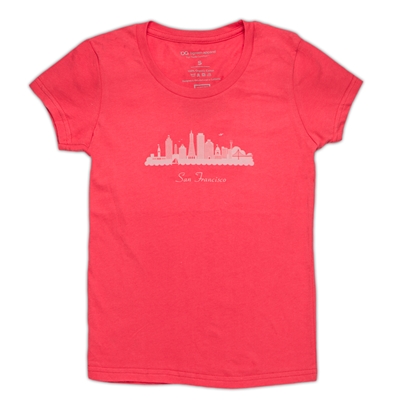 T-Shirt - Girls San Francisco Skyline - Red