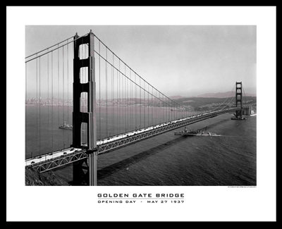 Framed Poster - Golden Gate Bridge Opening Day