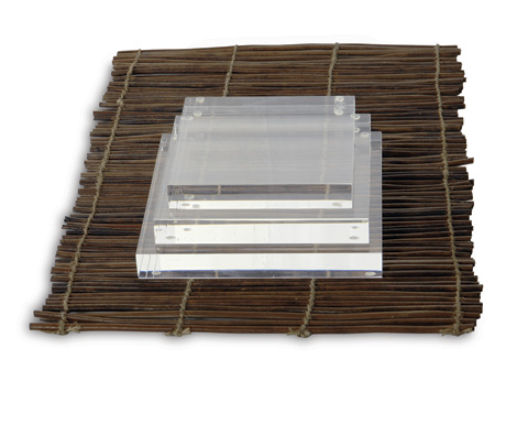 Clear Lucite Square Stand 7"