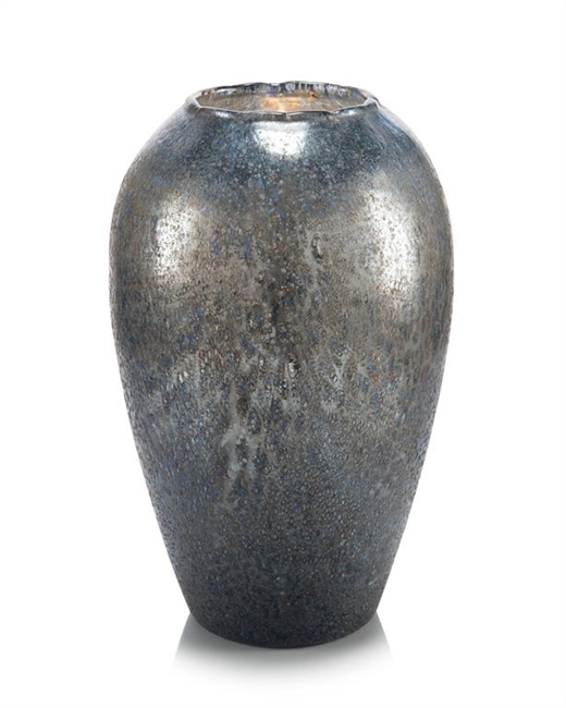 Smoky Antique Silver Glass Vase
