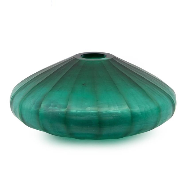 Fluted Green Vase