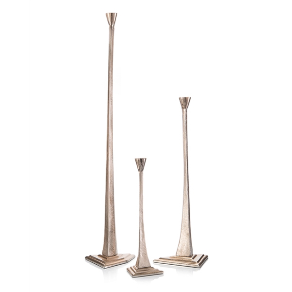 Stilted Candleholders in Champagne Set of 3