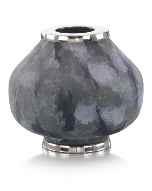 Metal Vase in Blue Hues