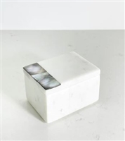 Grey Mother of Pearl White Marble Decor Box Small