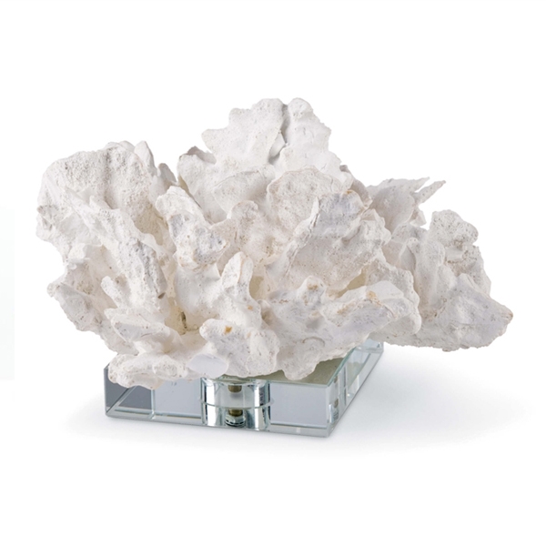 Flower Coral On Crystal Base White