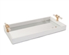 White Tray with Selenite Handles