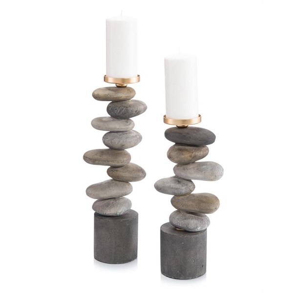 River Rock Candle Holders