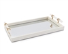 Mirrored Tray With Alabaster Handles