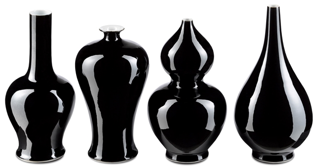 Imperial Black Vase Set