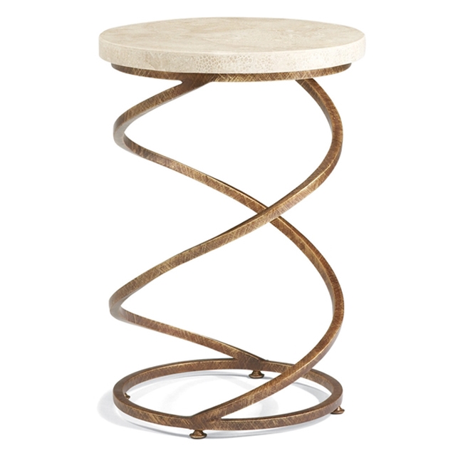 Gold Leaf Spiral Accent Table