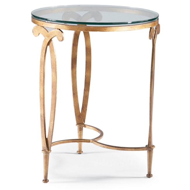 Round Glass Top Accent Table