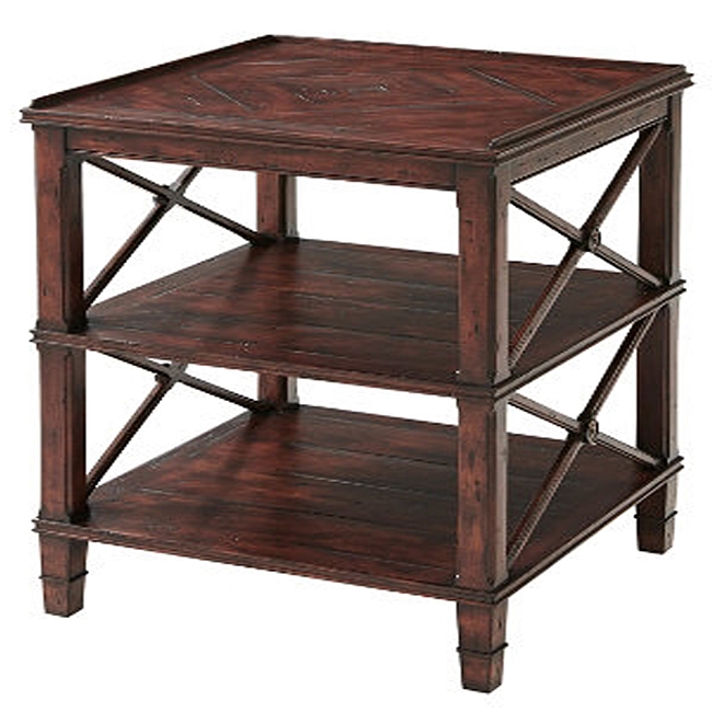 Distressed 3 Tier Lamp Table