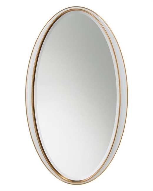 White Oval Framed Mirror