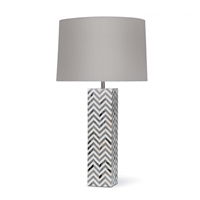 Grey Chevron Table Lamp