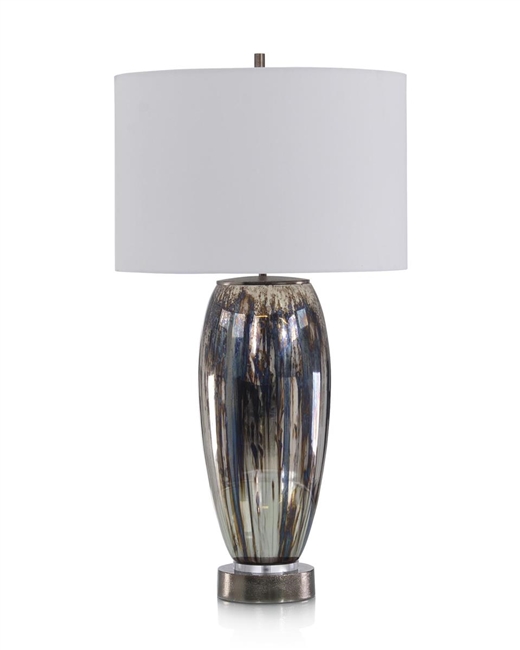 Sapphire and Silver Glaze Table Lamp