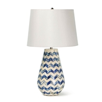 Cassia Chevron Table Lamp in Blue