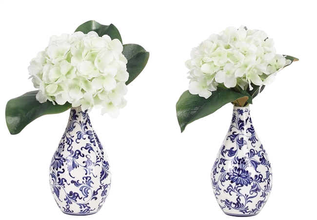 â€‹Hydrangea, White, Ceramic Vase