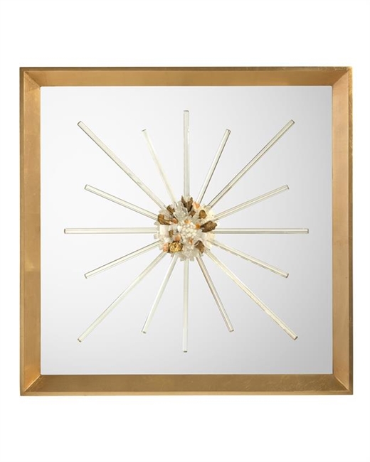 Golden Crystal Burst Mirror