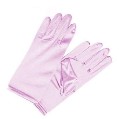 Girls Satin Formal Gloves Pink