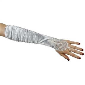 Adult Gloves - Silver/Beaded