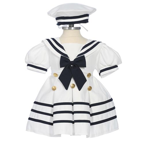 Baby & Girls White Sailor Dress