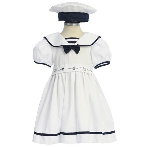 Baby & Girls White Sailor Dress