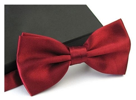 Silky Satin Bowtie - BURGUNDY