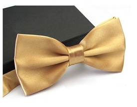 Boys Silky Satin Bowtie - CHAMPAGNE