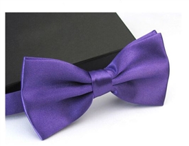 Boys Silky Satin Bowtie - PURPLE