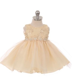 Rayna Baby Girls Dress: CHAMPAGNE