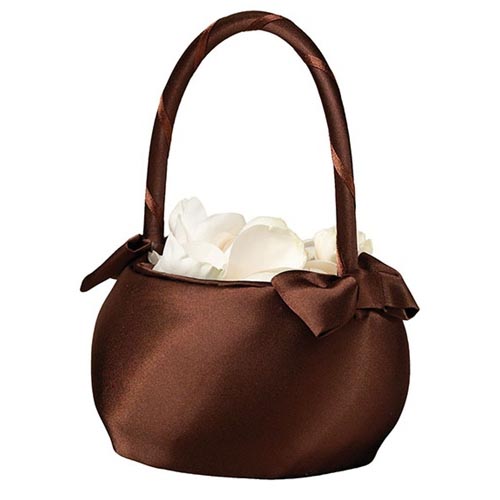 Choco Brown Flower Girl Basket