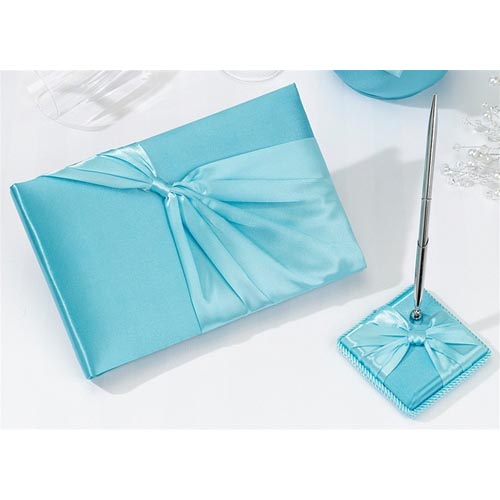 Wedding Guestbook & Pen Set - Aqua