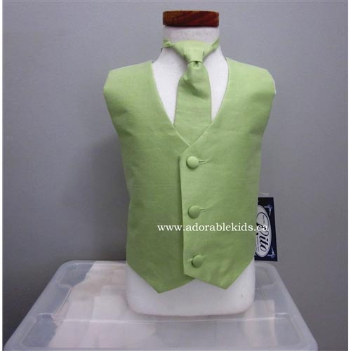 Poly-silk  Vest, tie - Silver