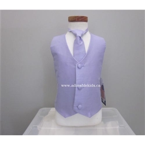 Poly silk Vest & Necktie Set - Lilac