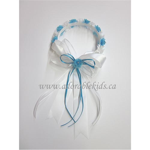 Halo - Floral Crown - White/AQUA