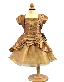 Sally Baby Girls Dress:  ANTIQUE GOLD