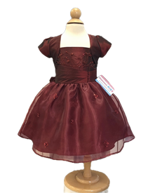 Jessa Baby Girls Dress:  BURGUNDY