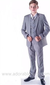 Allen 5pc Boys Suit - Slim Fit - GRAY