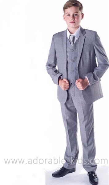 Allen 5pc Boys Suit - Slim Fit - GRAY