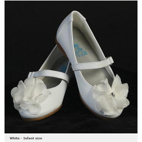 White Flower Girls Dress Shoes