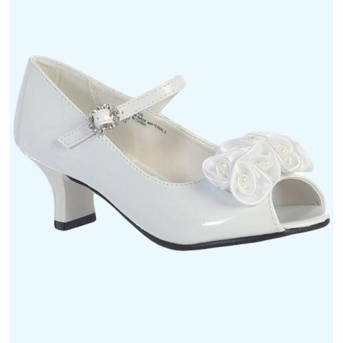 White Flower Girls Dress Shoes